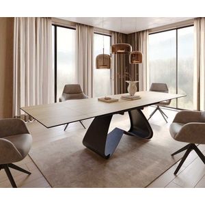 Jídelní stůl Edge 200-300x100 keramika Laminam® Sabbiaová barva obraz