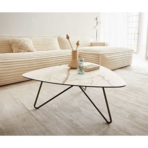 Konferenční stolek Ekrem 85x35 cm keramika Calaccatta Luxe bílo obraz