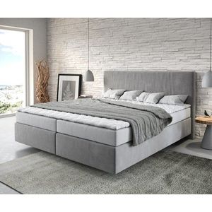 Boxspring postel Dream-Well 180x200 cm mikrovlákno šedá obraz