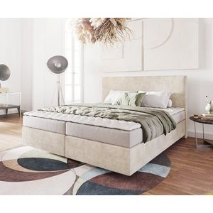 Boxspring postel Dream-Well 180x200 cm manšestr béžová obraz