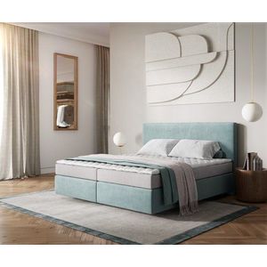 Boxspring postel Dream-Well 180x200 cm manšestr pastelově modrá obraz