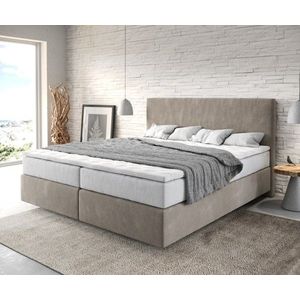 Boxspring postel Dream-Well 180x200 cm béžová mikrovlákno obraz