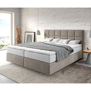Boxspring postel Dream-Fine 180x200 cm béžová mikrovlákno obraz