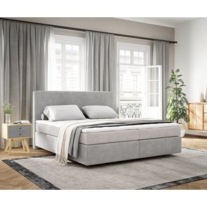 Boxspring postel Dream-Well 180x200 cm manšestr stříbrošedá obraz