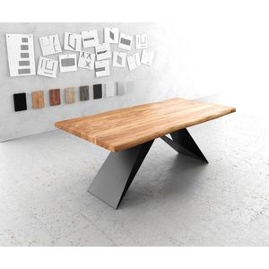 Jídelní stůl Edge 200x100 XL akácie přírodní podnož ve tvaru "V obraz