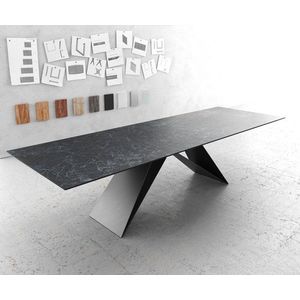 Jídelní stůl Edge 300x100cm Laminam® keramika šedá podnož ve obraz