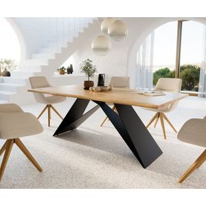 Jídelní stůl Edge 200x100 cm přírodní dub podnož ve tvaru "V" obraz