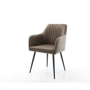 Jídelní židle Greg-Flex taupe vintage zúžená podnož černá obraz