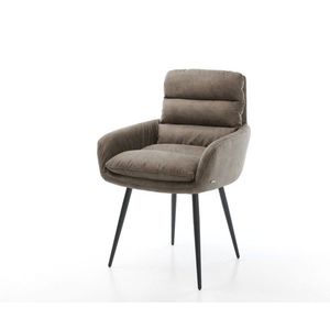 Jídelní židle Abelia-Flex s područkami taupe vintage zúžená obraz
