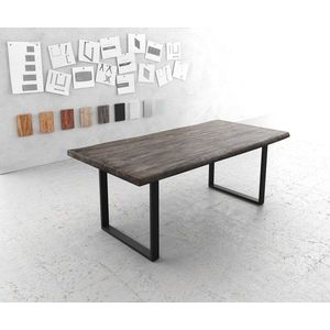 Jídelní stůl Edge 200x100 XL akácie podnož platina černá obraz