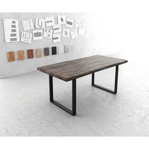 Jídelní stůl Edge 180x90 XL akácie podnož platina černá obraz