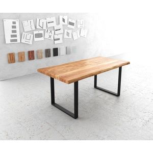 Jídelní stůl Edge 180x90 XL přírodní akácie tenká podnož kov obraz