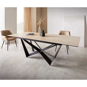 Jídelní stůl Edge 180-220x100 keramika travertin přírodní obraz