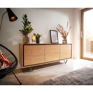 Komoda Stonegrace 175 cm přírodní akácie 3 dvířka 3 přihrádky obraz
