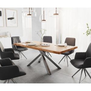 Jídelní stůl Edge 200x100 XL akácie přírodní křížová podnož obraz