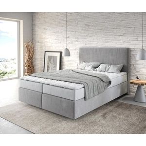 Boxspring postel Dream-Well 140x200 cm mikrovlákno šedá obraz