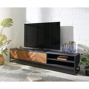 TV stolek Famke 200 cm mango teak 2 dvířka 2 přihrádky obraz