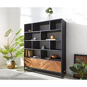 Skříň Famke 120 cm mango teak 10 přihrádek 2 dvířka obraz