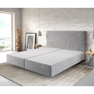 Boxspring postel Dream-Well 180x200 cm mikrovlákno šedá obraz