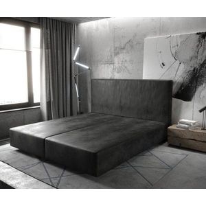 Boxspring postel Dream-Well 180x200 cm mikrovlákno antracitová obraz