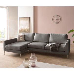 Rohová pohovka Marla 285x140 cm žinylka levá lenoška taupe obraz
