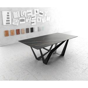 Jídelní stůl Edge 200x100cm Laminam® keramika hnědá podnož obraz