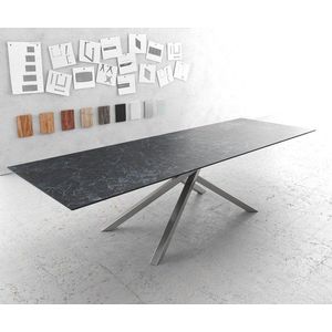 Jídelní stůl Edge 300x100cm Laminam® keramika šedá křížová obraz