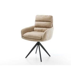 Otočná židle Abelia-Flex s područkami béžová vintage křížová obraz