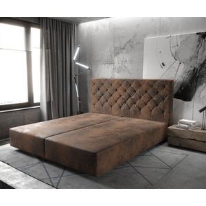 Boxspring postel Dream-Great 180x200 cm mikrovlákno hnědá obraz