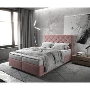 Boxspring postel Dream-Great mikrovlákno růžová 140x200 cm obraz