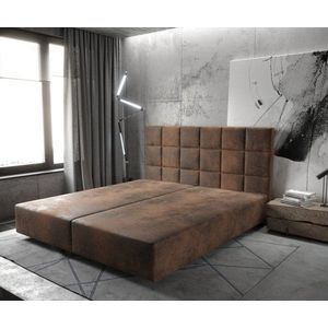 Boxspring postel Dream-Fine 180x200 cm mikrovlákno hnědá obraz