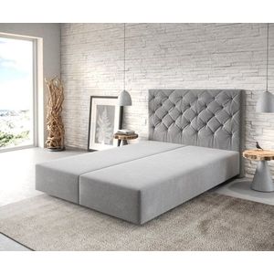 Boxspring postel Dream-Great 140x200 cm mikrovlákno šedá obraz