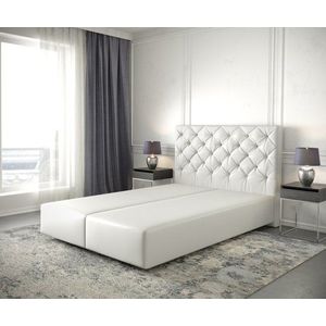 Boxspring postel Dream-Great 160x200 cm koženka bílá obraz