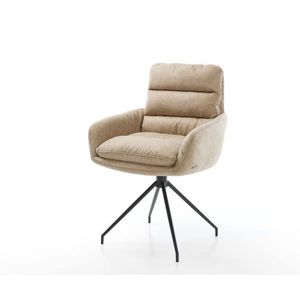 Otočná židle Abelia-Flex s područkami béžová vintage křížová obraz