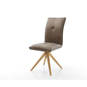 Otočná židle Maddy-Flex taupe vintage mikrovlákno dřevěná obraz