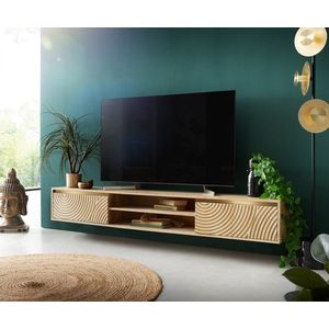 TV stolek Budaya mango přírodní 200 cm 2 dvířka 2 přihrádky obraz