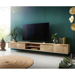 TV stolek Budaya mango přírodní 260 cm 4 dvířka 2 přihrádky obraz