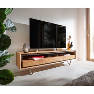 TV stolek Stonegrace 175 cm akácie přírodní 1 přihrádka 3 obraz