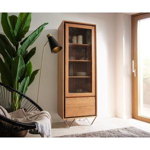 Vitrína Stonegrace 55x180 přírodní akácie 1 dvířka 2 zásuvky obraz