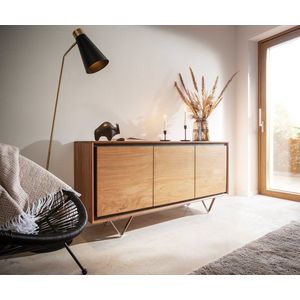 Komoda Stonegrace 145 cm přírodní akácie 3 dvířka kámendřevo obraz