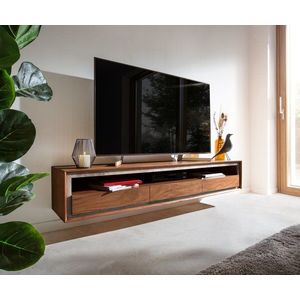 TV stolek Stonegrace 175 cm akácie hnědá kamenná dýha 3 zásuvky obraz