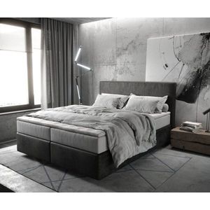 Boxspring postel Dream-Well 160x200 cm mikrovlákno antracitová obraz