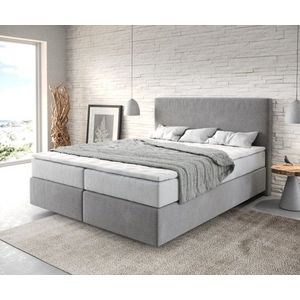 Boxspring postel Dream-Well 160x200 cm mikrovlákno šedá obraz