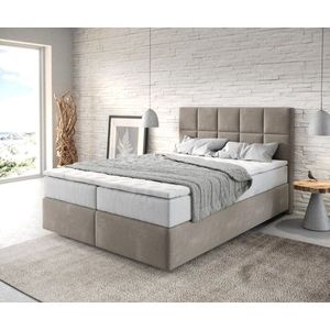 Boxspring postel Dream-Fine 140x200 cm béžová mikrovlákno obraz