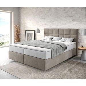 Boxspring postel Dream-Fine 160x200 cm béžová mikrovlákno obraz