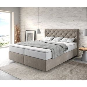 Boxspring postel Dream-Great 160x200 cm béžová mikrovlákno obraz