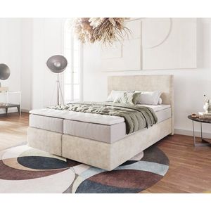 Boxspring postel Dream-Well 140x200 cm manšestr béžová obraz