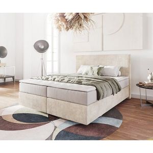Boxspring postel Dream-Well 160x200 cm manšestr béžová obraz