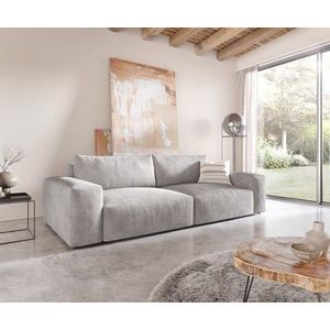 Velká pohovka Lanzo XL 270x125 cm manšestr stříbrnošedá obraz