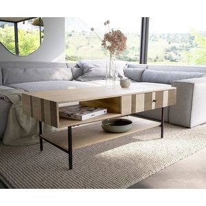 Konferenční stolek Nereos 130x60 cm mango bílá černý kov obraz
